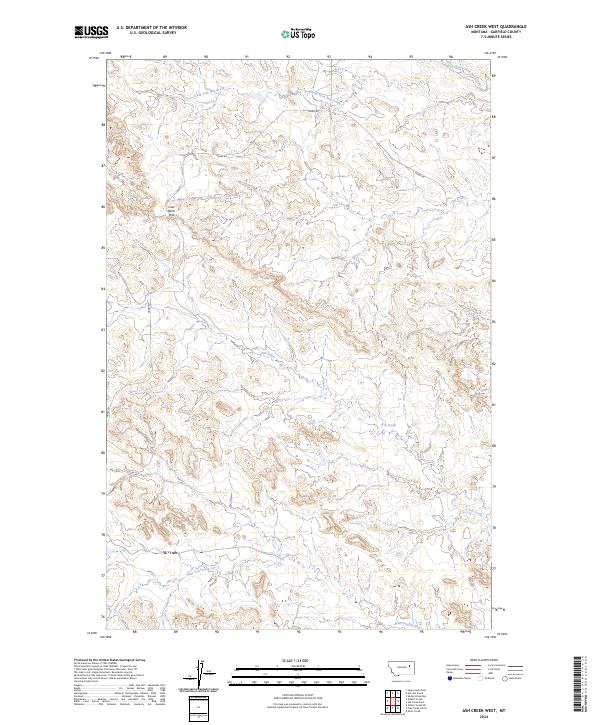 US Topo 7.5-minute map for Ash Creek West MT Supply