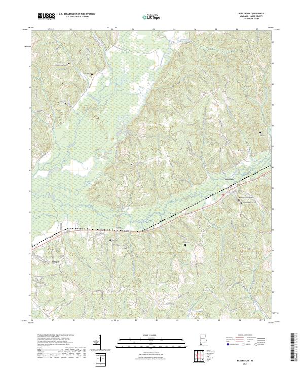 US Topo 7.5-minute map for Beaverton AL Online