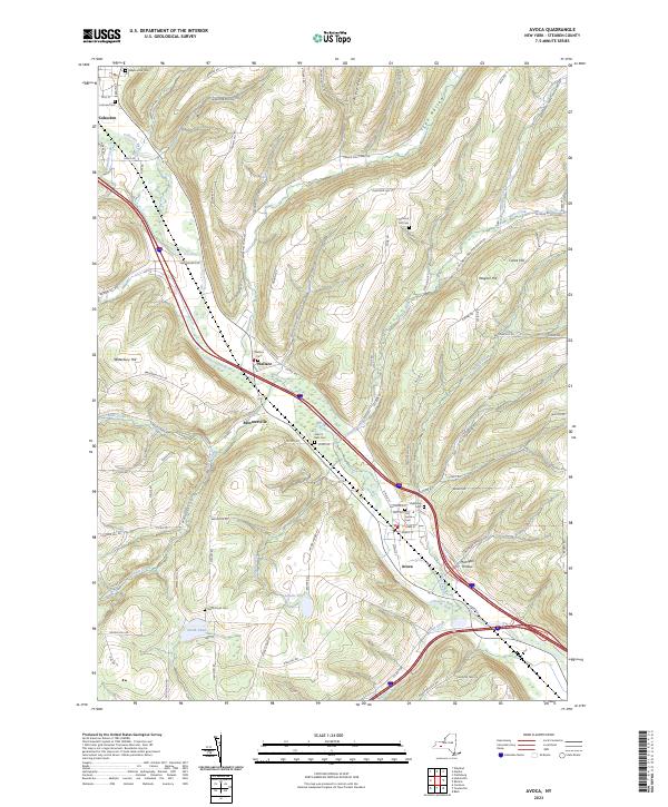 US Topo 7.5-minute map for Avoca NY Discount