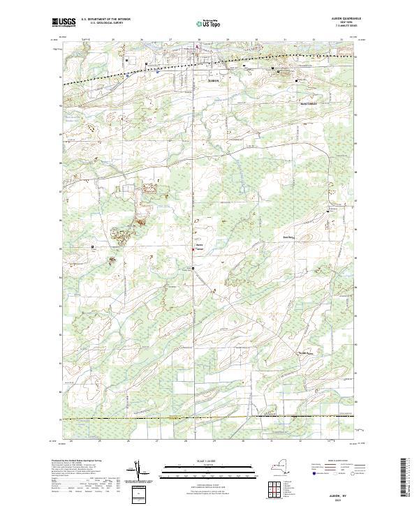 US Topo 7.5-minute map for Albion NY Online Sale