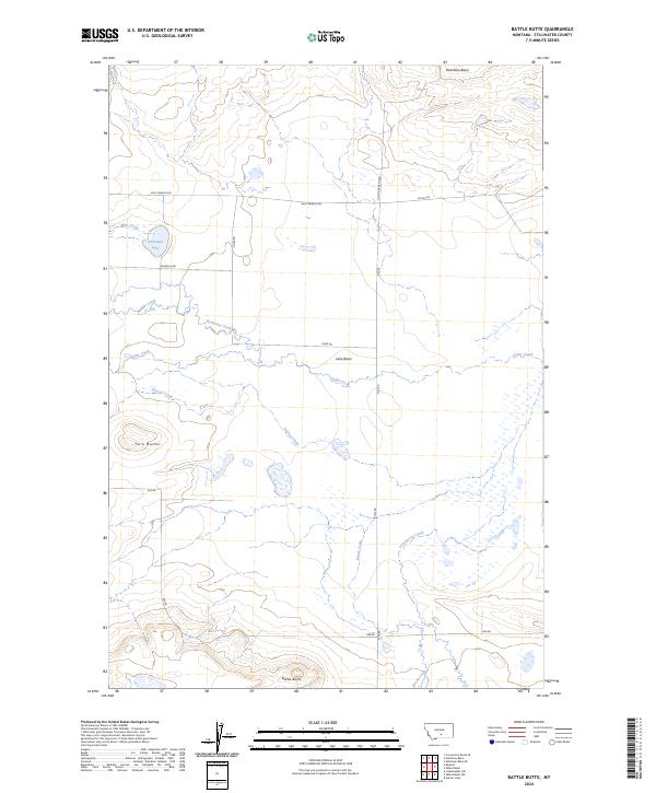 US Topo 7.5-minute map for Battle Butte MT Supply