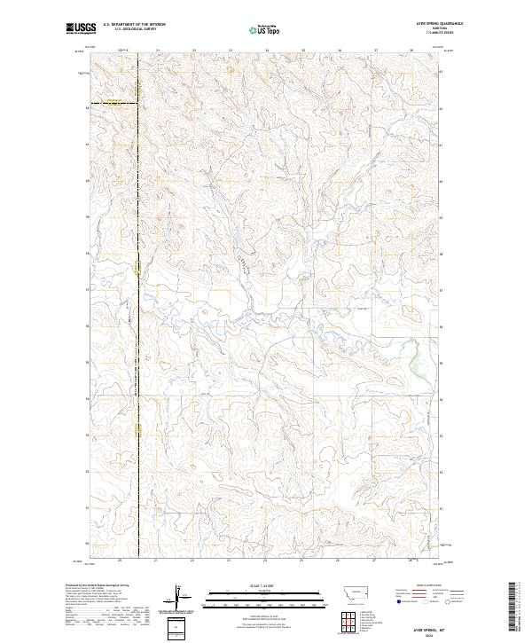 US Topo 7.5-minute map for Ayer Spring MT Fashion