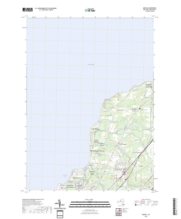 US Topo 7.5-minute map for Angola NY Online now