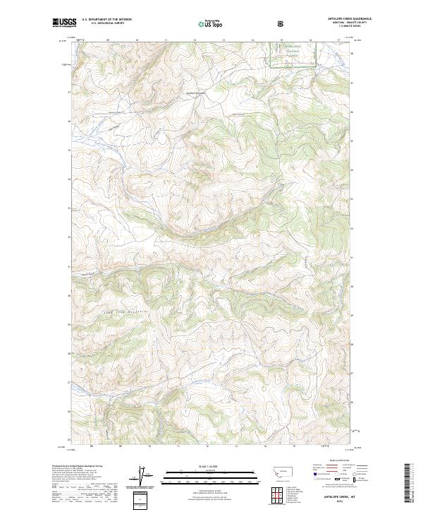 US Topo 7.5-minute map for Antelope Creek MT Supply