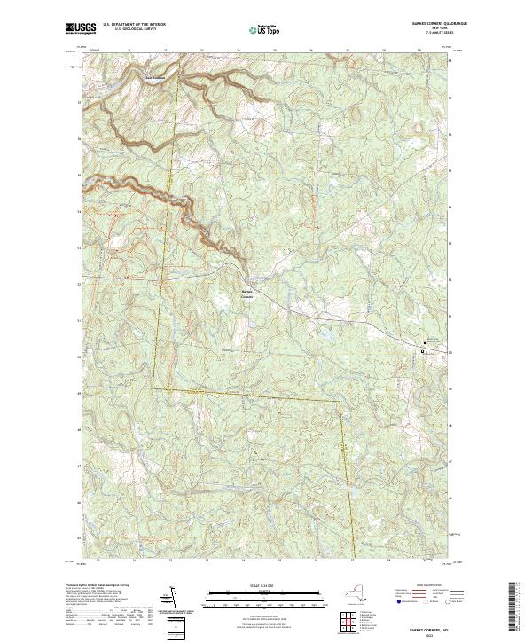 US Topo 7.5-minute map for Barnes Corners NY on Sale