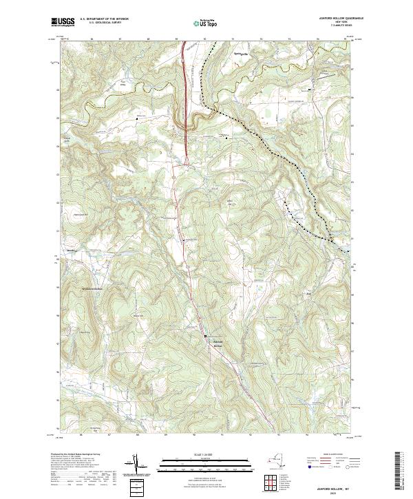 US Topo 7.5-minute map for Ashford Hollow NY Cheap