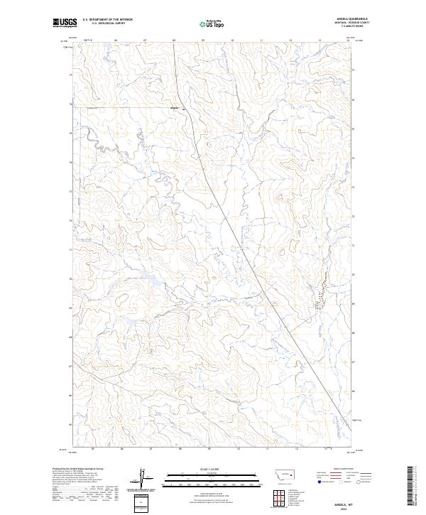 US Topo 7.5-minute map for Angela MT Supply