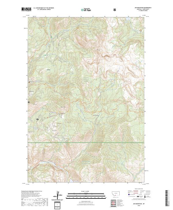 US Topo 7.5-minute map for Ash Mountain MT Discount