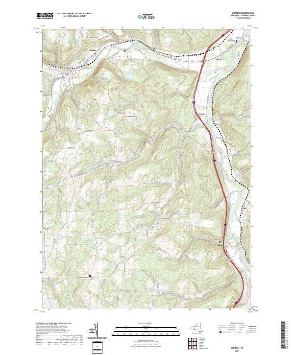 US Topo 7.5-minute map for Addison NY For Sale