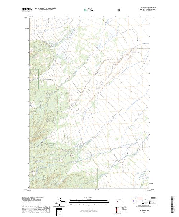 US Topo 7.5-minute map for Ajax Ranch MT Cheap