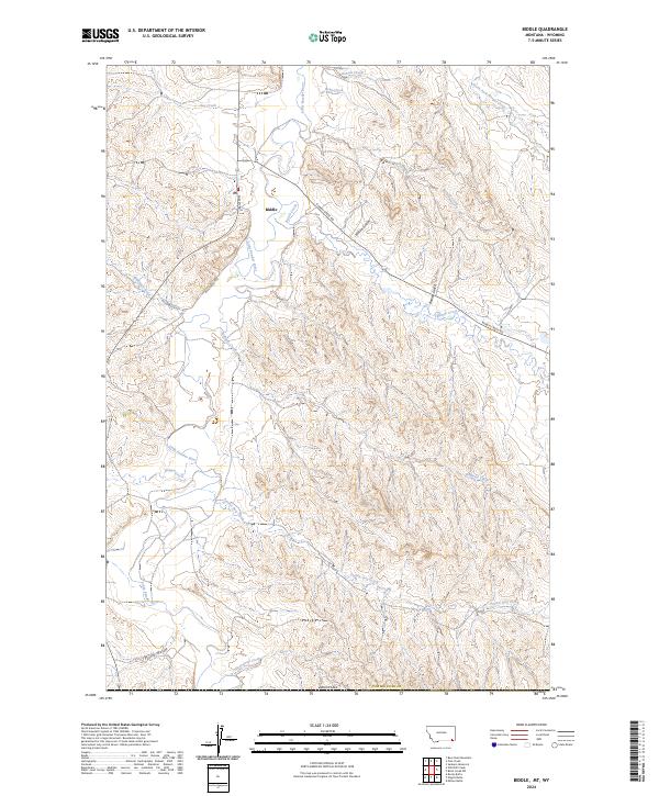 US Topo 7.5-minute map for Biddle MTWY Supply