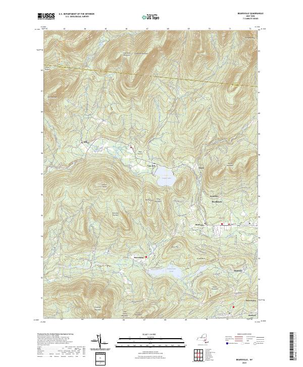 US Topo 7.5-minute map for Bearsville NY For Sale