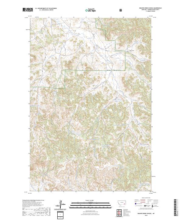 US Topo 7.5-minute map for Beaver Creek School MT Sale