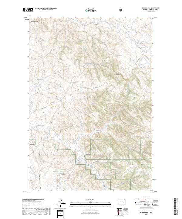 US Topo 7.5-minute map for Bowman Hill WY For Cheap