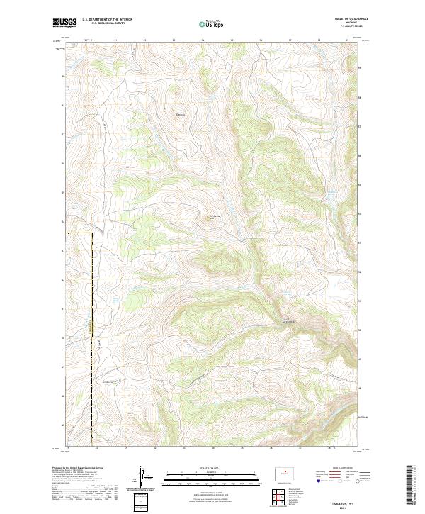 USGS US Topo 7.5-minute map for Tabletop WY 2021 Supply