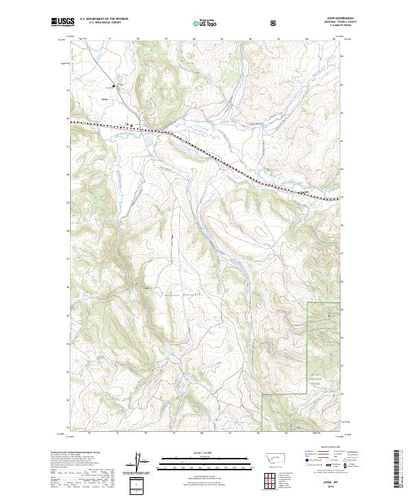 US Topo 7.5-minute map for Avon MT Online Sale