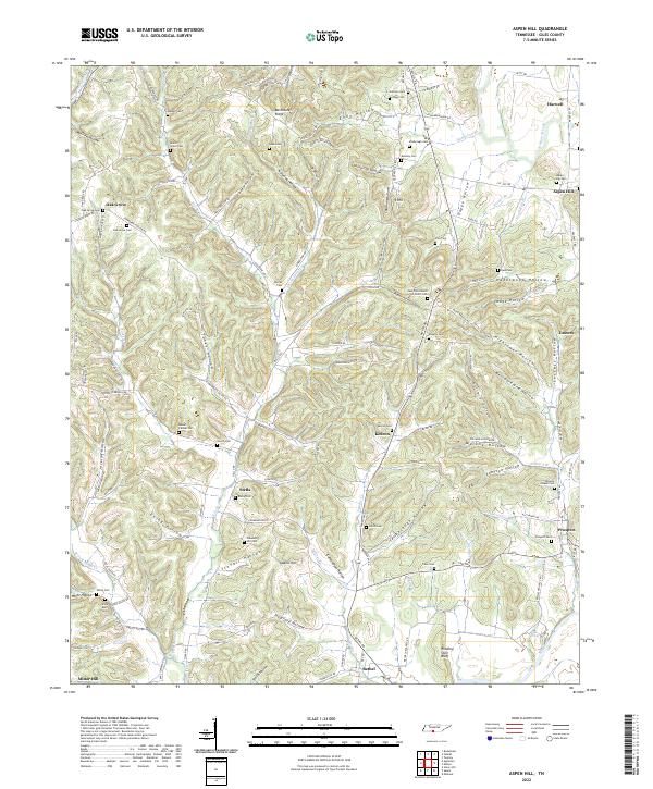 US Topo 7.5-minute map for Aspen Hill TN Discount