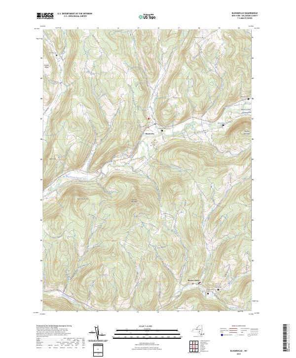 US Topo 7.5-minute map for Bloomville NY Online