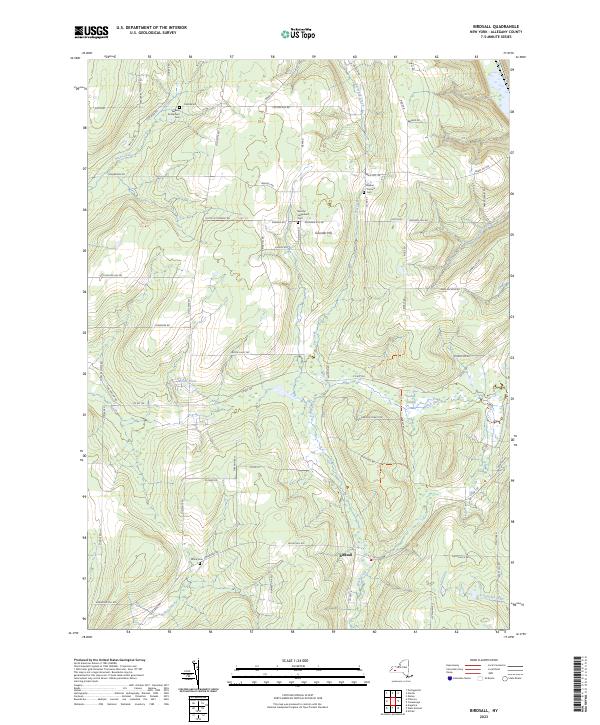 US Topo 7.5-minute map for Birdsall NY Online