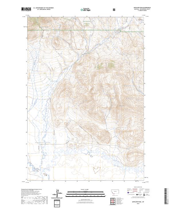 US Topo 7.5-minute map for Antelope Peak MT Cheap