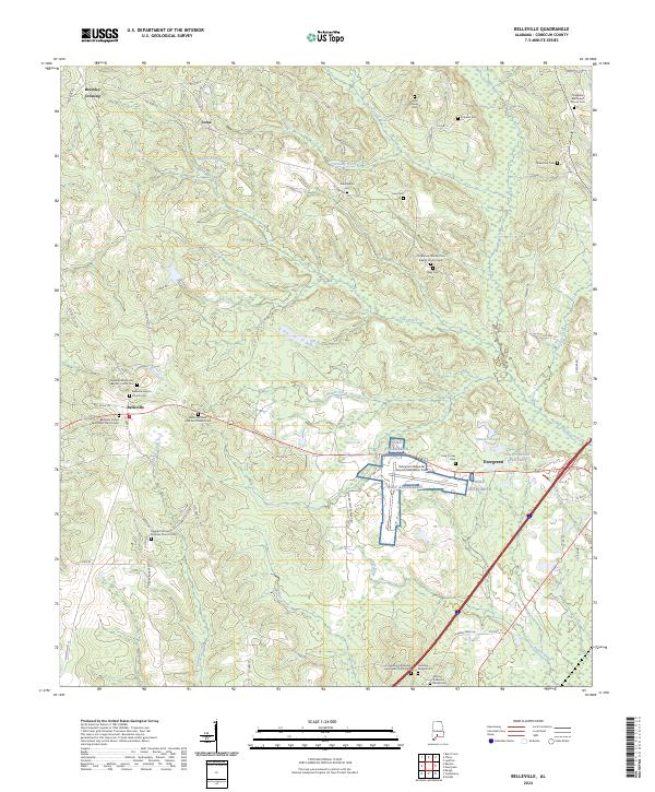 US Topo 7.5-minute map for Belleville AL For Sale