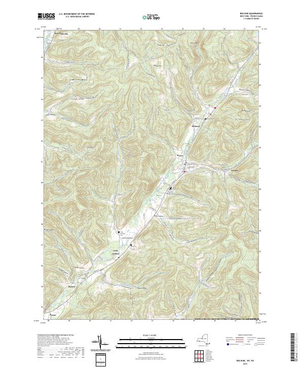 US Topo 7.5-minute map for Bolivar NYPA Fashion