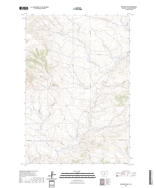 US Topo 7.5-minute map for Antelope Point MT Fashion