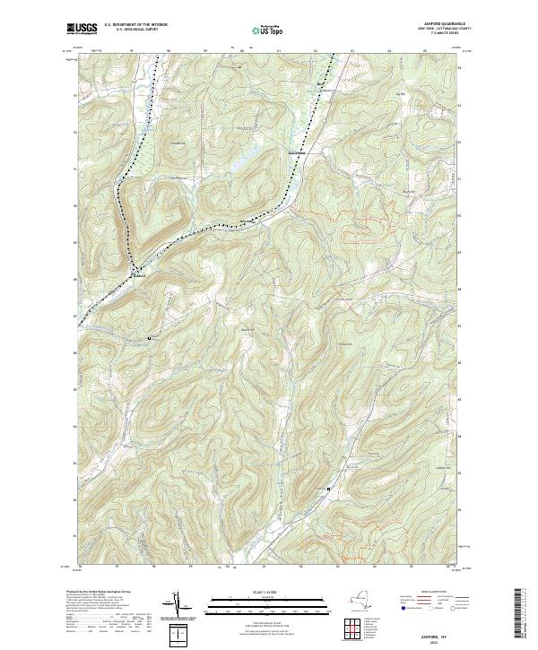 US Topo 7.5-minute map for Ashford NY For Sale