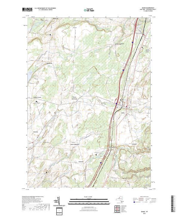 US Topo 7.5-minute map for Adams NY For Cheap