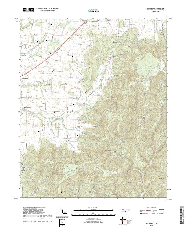 US Topo 7.5-minute map for Beans Creek TN For Discount