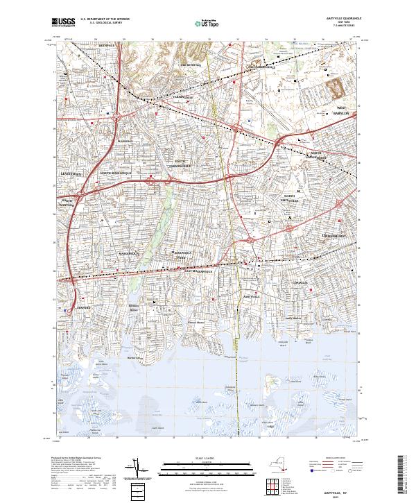 US Topo 7.5-minute map for Amityville NY Online Hot Sale