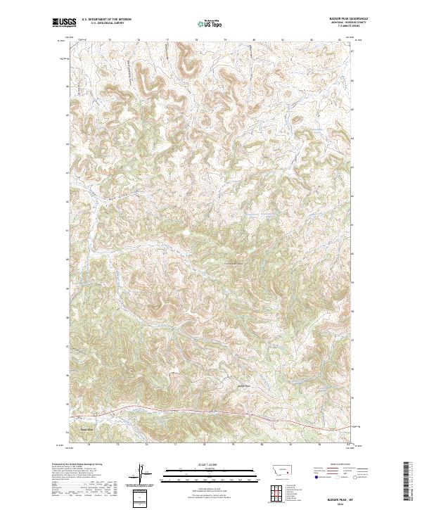 US Topo 7.5-minute map for Badger Peak MT Online Sale