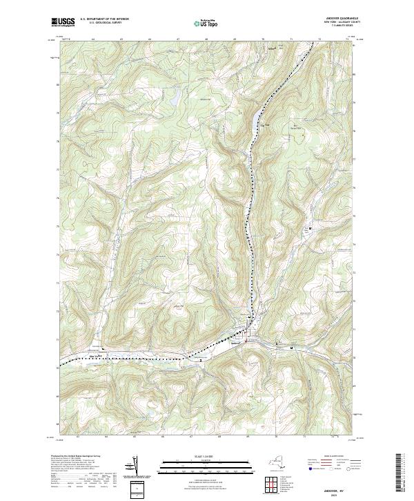 US Topo 7.5-minute map for Andover NY Hot on Sale