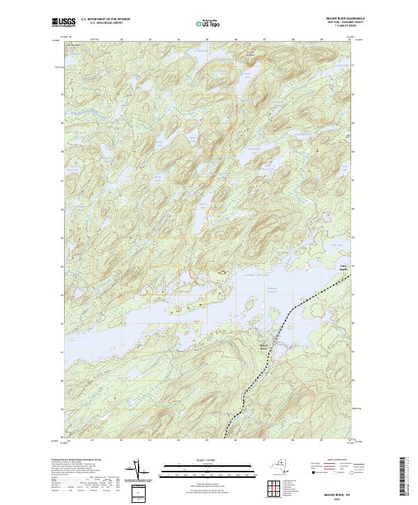 US Topo 7.5-minute map for Beaver River NY For Sale