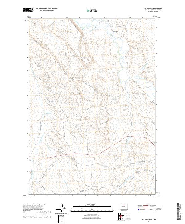 USGS US Topo 7.5-minute map for Wild Horse Hill WY 2021 For Cheap