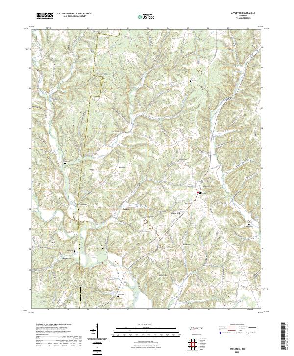 US Topo 7.5-minute map for Appleton TN For Sale