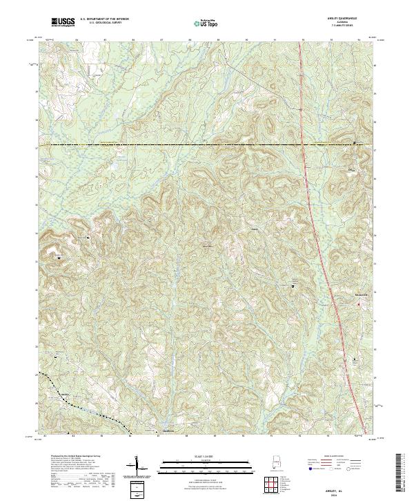 US Topo 7.5-minute map for Ansley AL For Discount