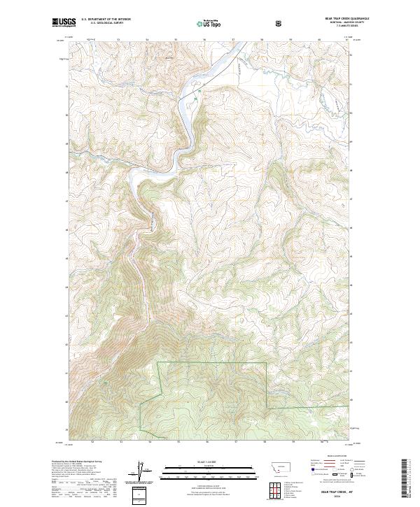 US Topo 7.5-minute map for Bear Trap Creek MT Fashion