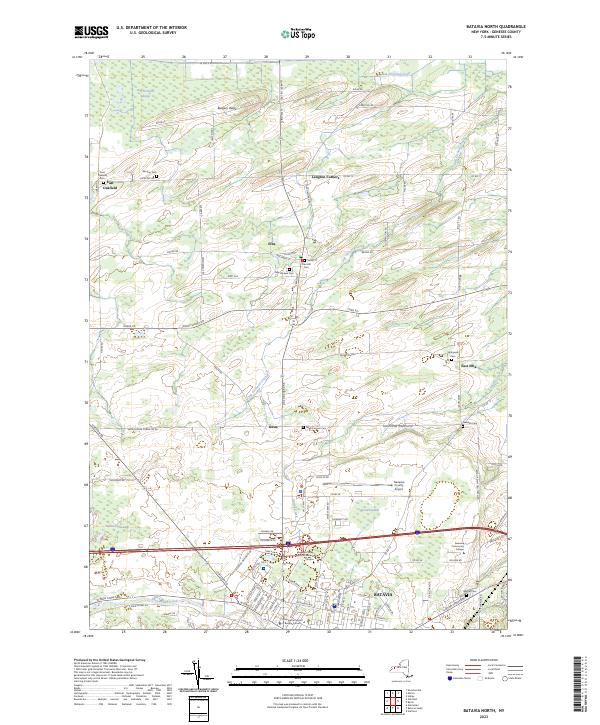 US Topo 7.5-minute map for Batavia North NY For Cheap