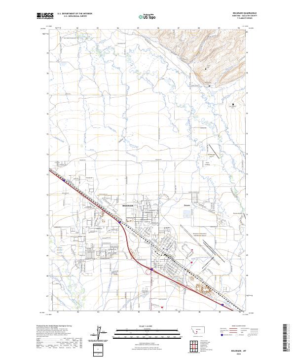 US Topo 7.5-minute map for Belgrade MT on Sale