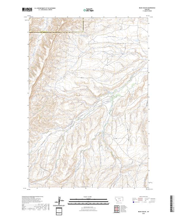 US Topo 7.5-minute map for Bear Coulee MT Cheap