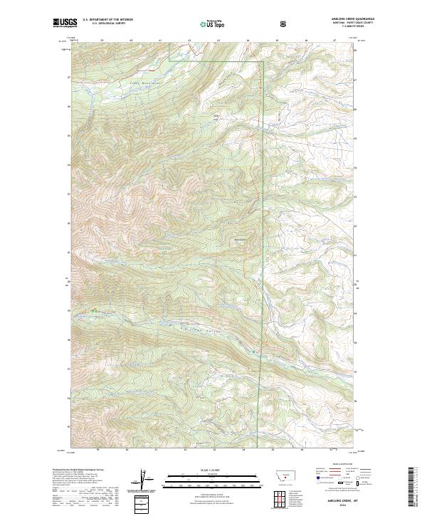 US Topo 7.5-minute map for Amelong Creek MT Cheap