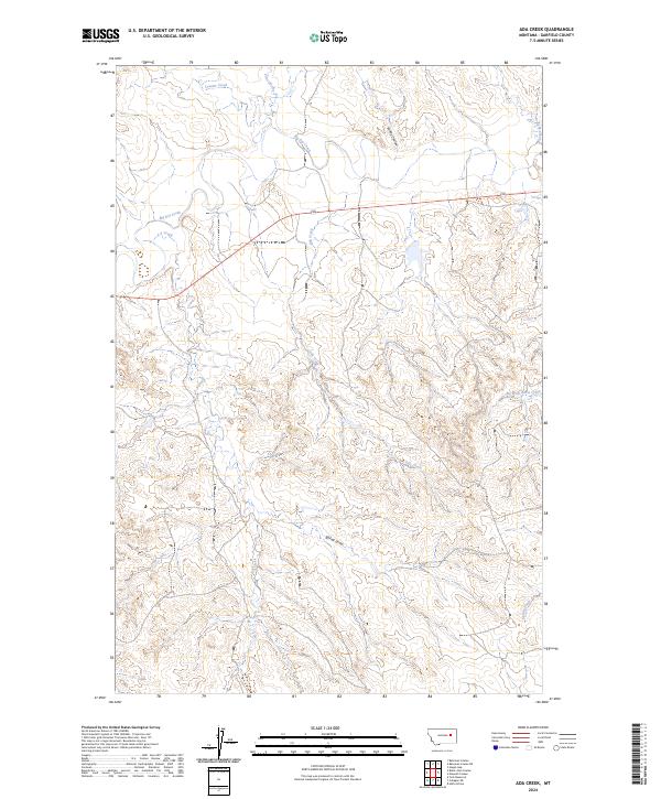 US Topo 7.5-minute map for Ada Creek MT Fashion