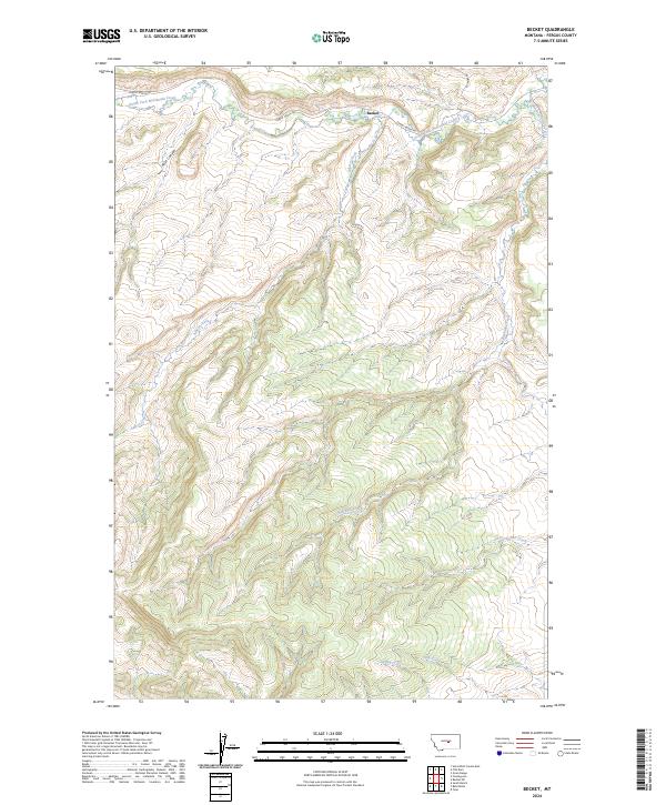 US Topo 7.5-minute map for Becket MT Sale