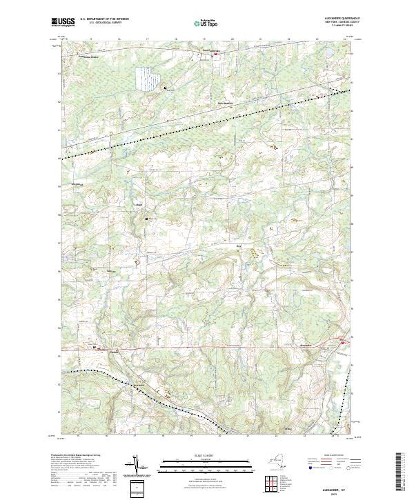 US Topo 7.5-minute map for Alexander NY Online