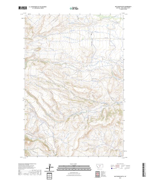 US Topo 7.5-minute map for Battleship Butte MT For Cheap