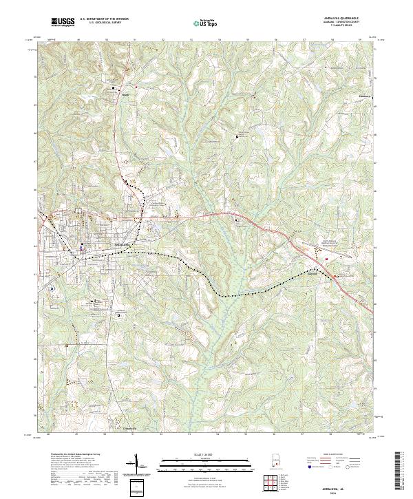 US Topo 7.5-minute map for Andalusia AL Hot on Sale