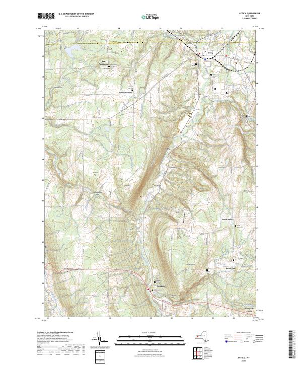 US Topo 7.5-minute map for Attica NY Cheap