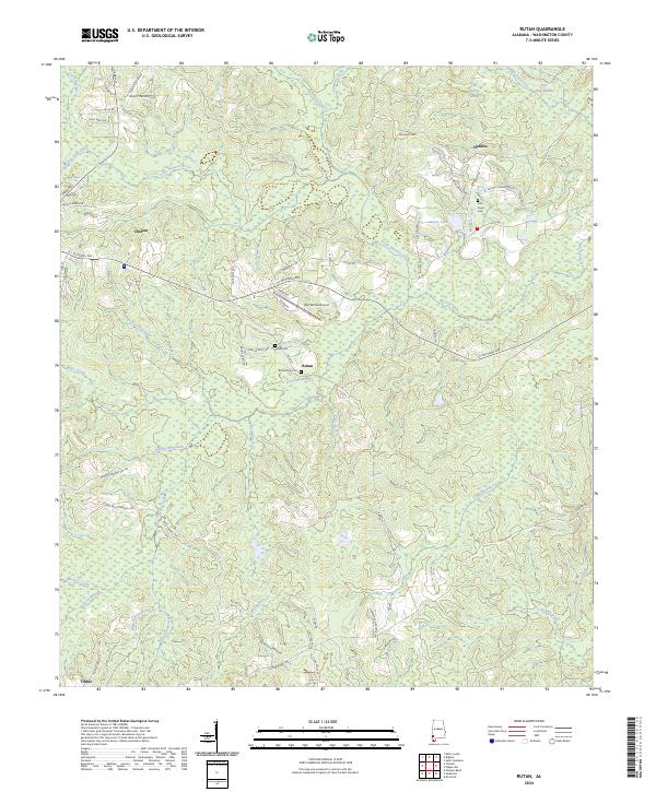 US Topo 7.5-minute map for Rutan AL Online Sale