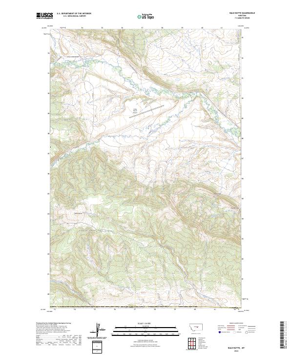 US Topo 7.5-minute map for Bald Butte MT Online